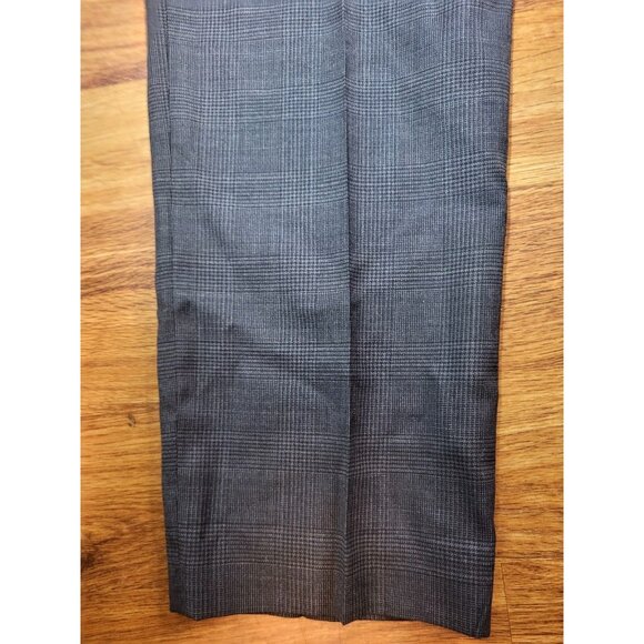J. Crew Men's Pants 34x30 Bowery Slim-Fit Classic Navy Blue Wool Subtle Plaid - Picture 2 of 5